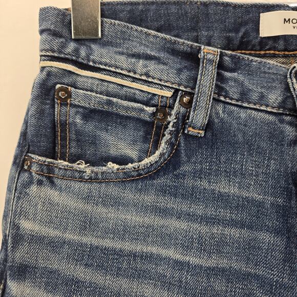 Moussy Vintage Jeans Womens 27 Mid Rise Crop Distressed Japan Designer Rock - Picture 10 of 14